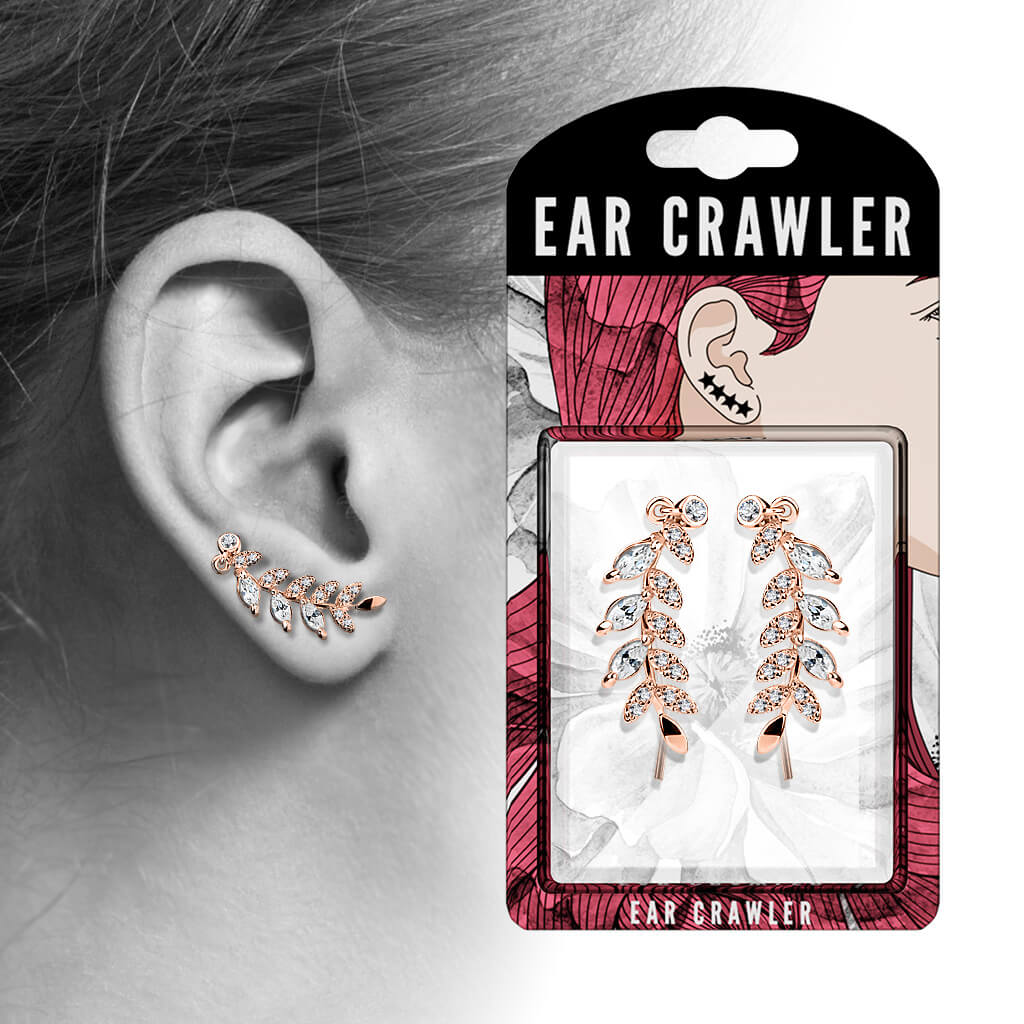 Ear crawler cyrkonia liście - Image 3