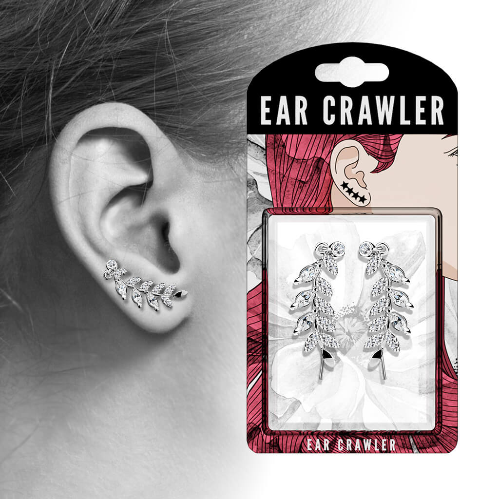 Ear crawler cyrkonia liście - Image 4