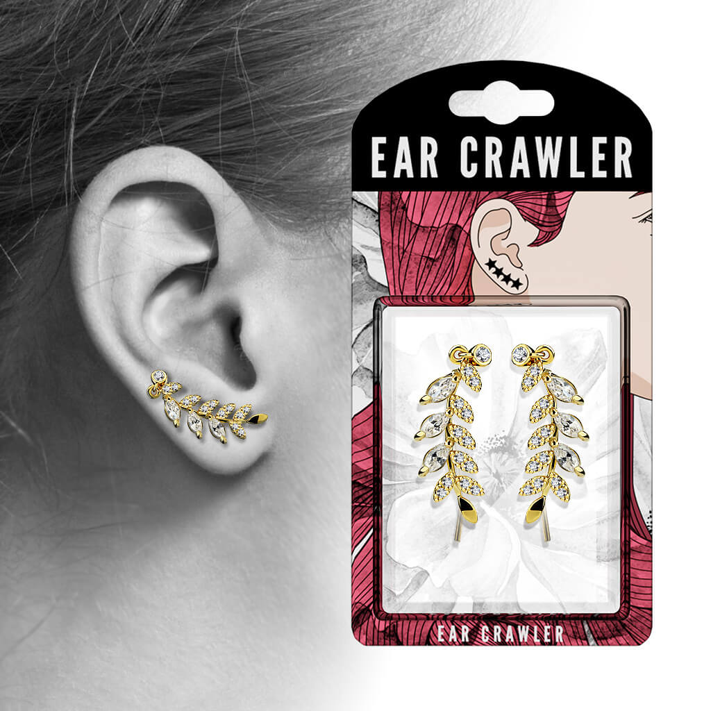 Ear crawler cyrkonia liście - Image 5
