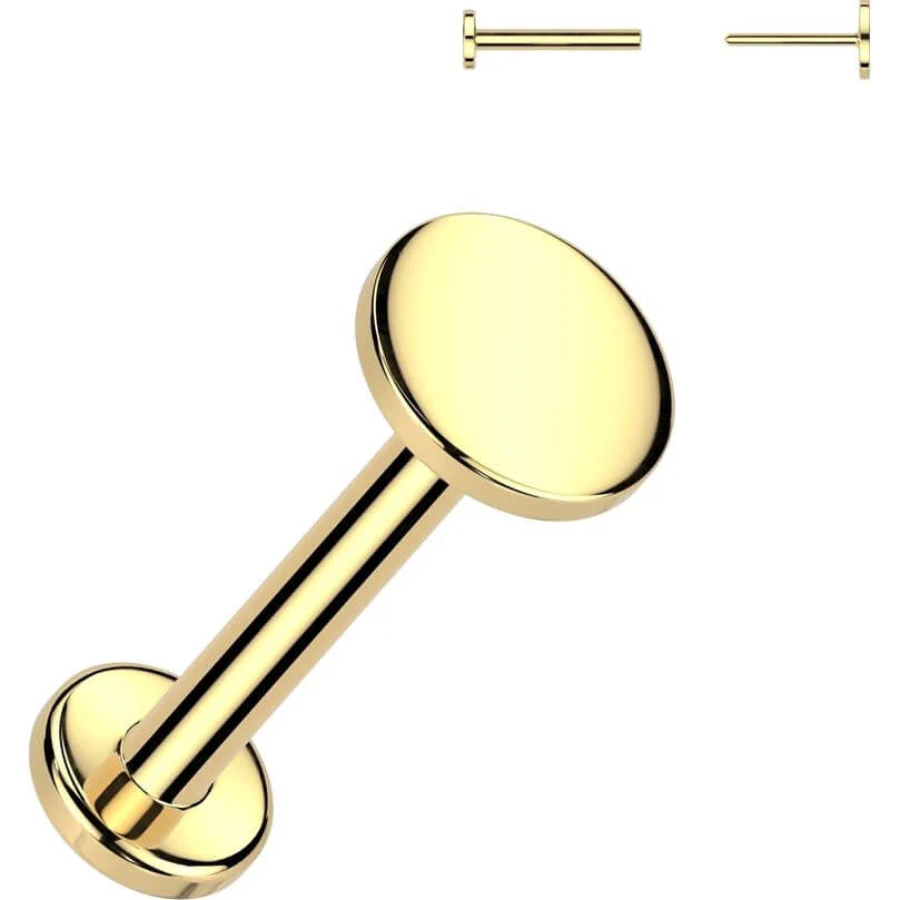 Złoto 585 labret kolczyk do nosa okrągły push-in - Image 4