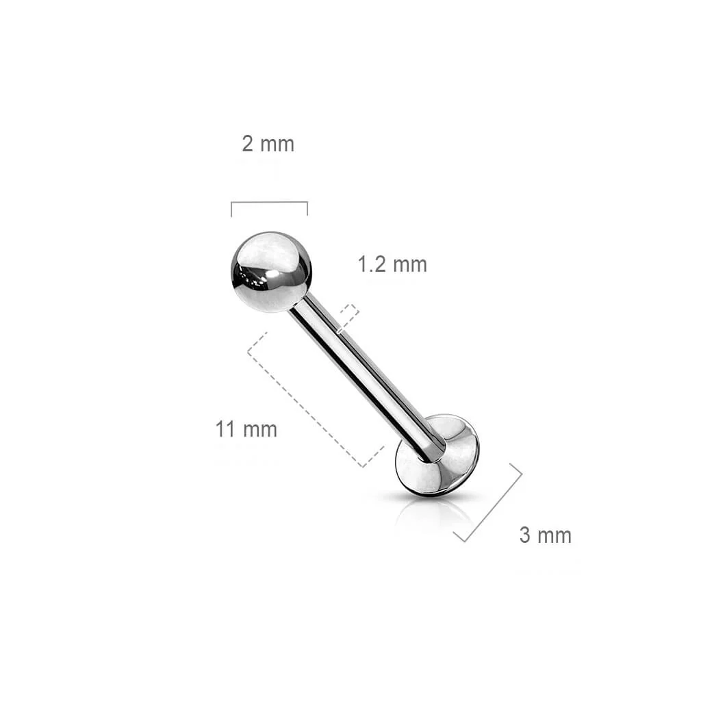 Labret kulka srebrna push-in - Image 4