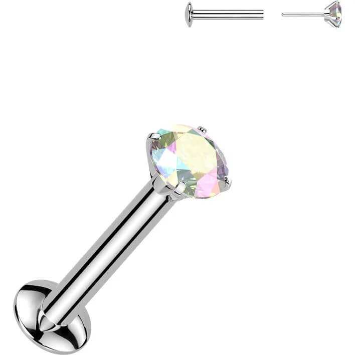 Labret cyrkonia oprawa bezel srebrny Push-in - Image 15