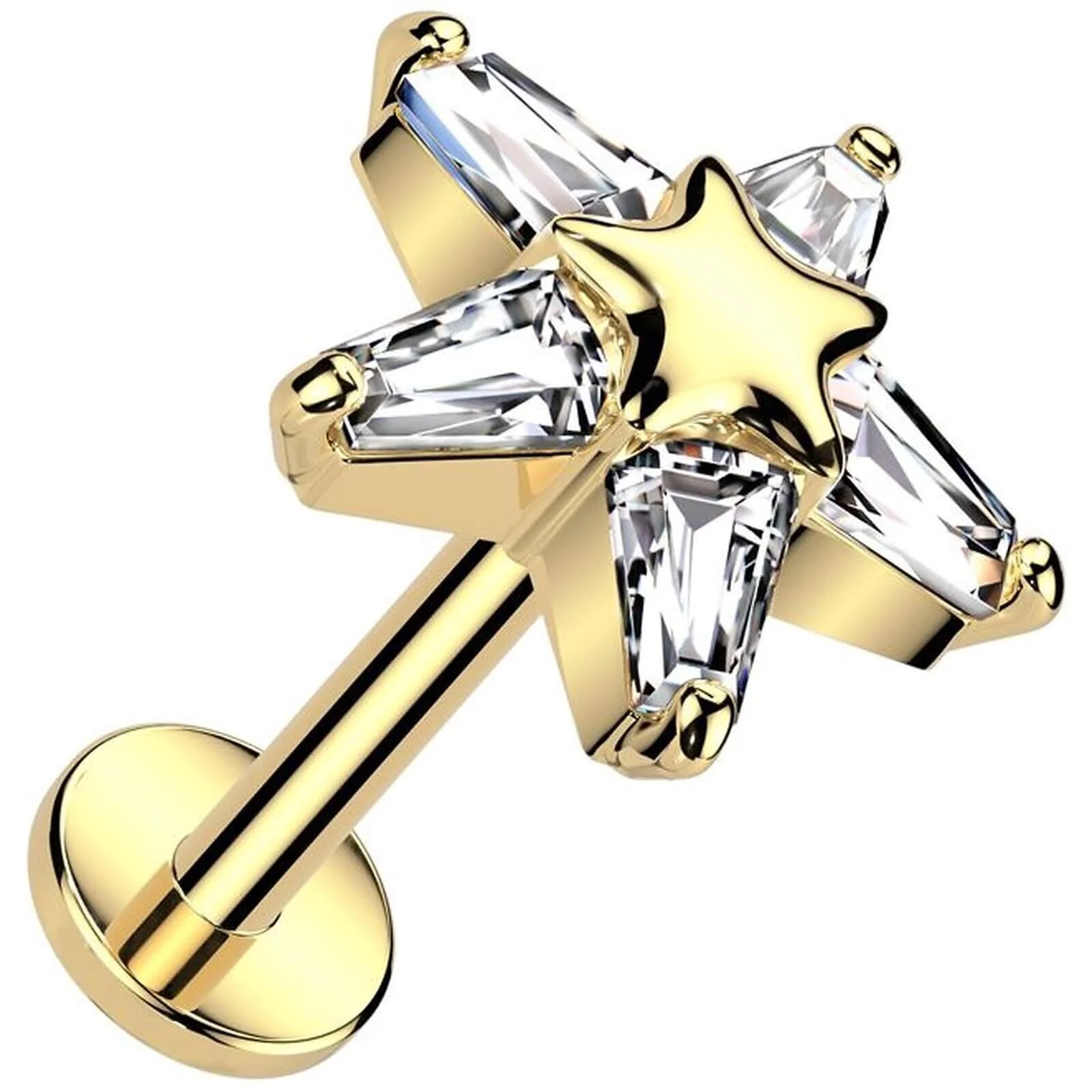 Labret gwiazdka cyrkonia push-in