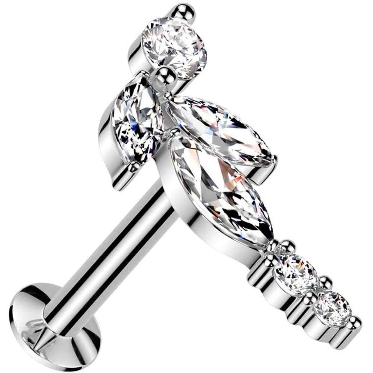 Labret winorośl cyrkonia push-in