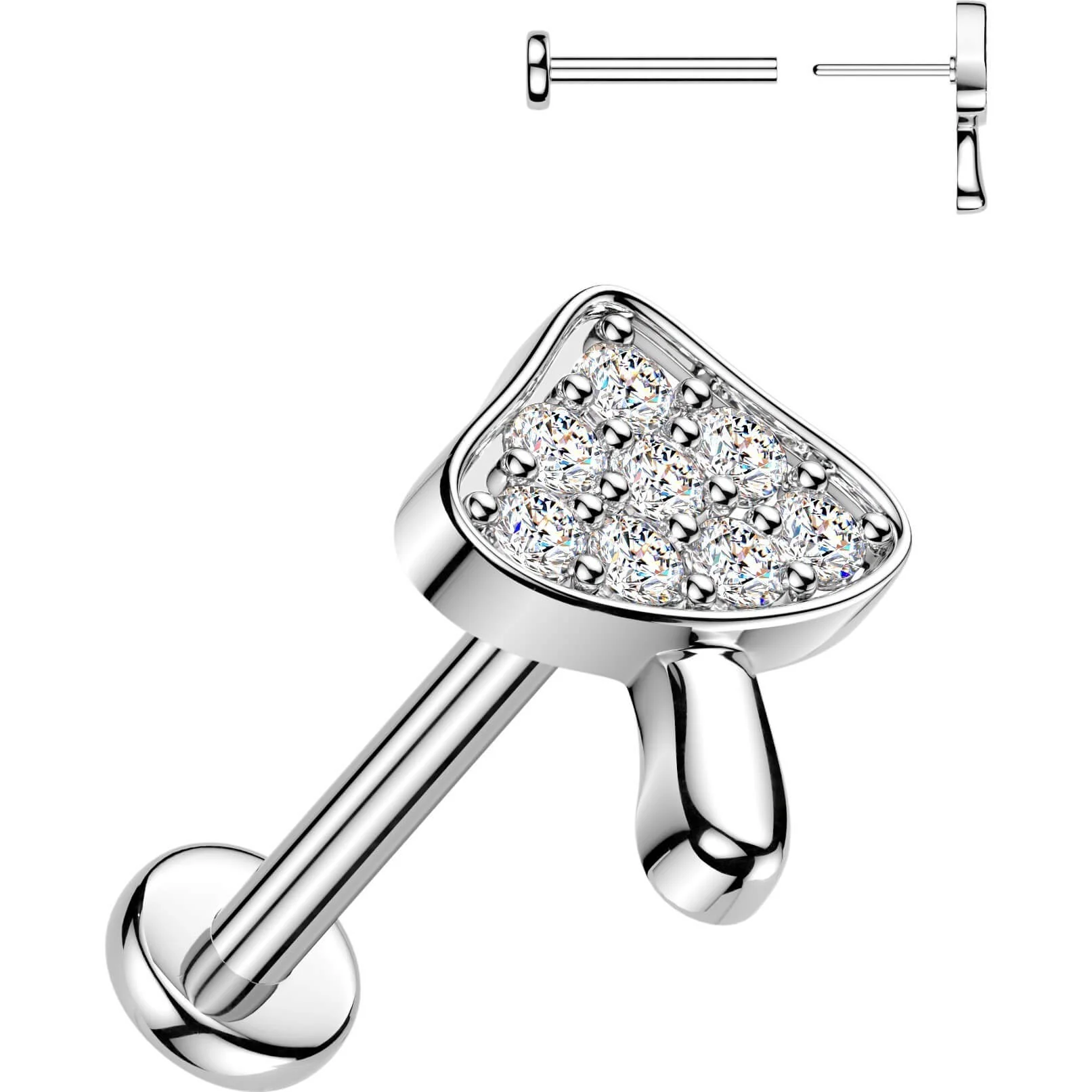 Labret grzybek pave z cyrkoniami push-in - Image 4