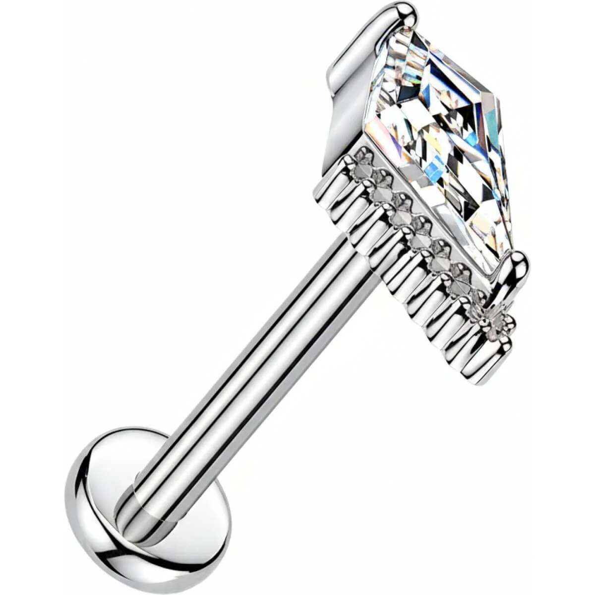 Labret latawiec cyrkonia w pazurkach push-in