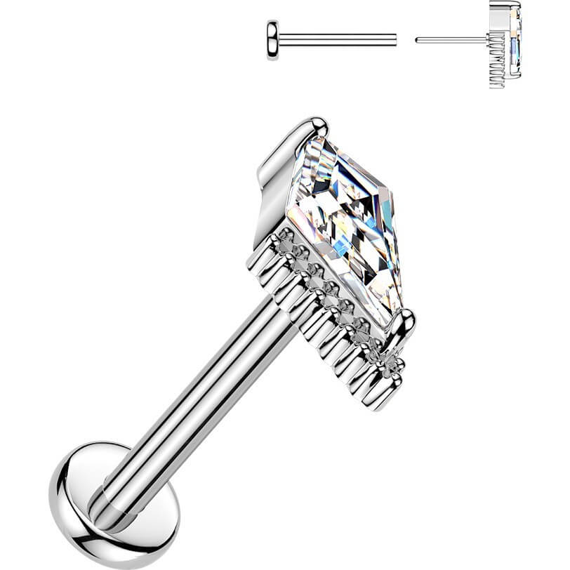 Labret latawiec cyrkonia w pazurkach push-in - Image 5