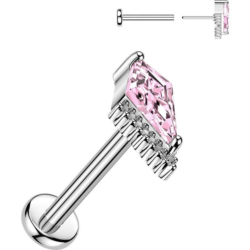 Labret latawiec cyrkonia w pazurkach push-in - Image 6