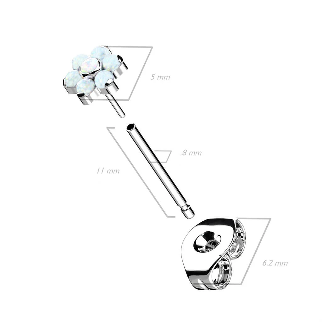 Tytan kwiatek opal srebrny - Image 7