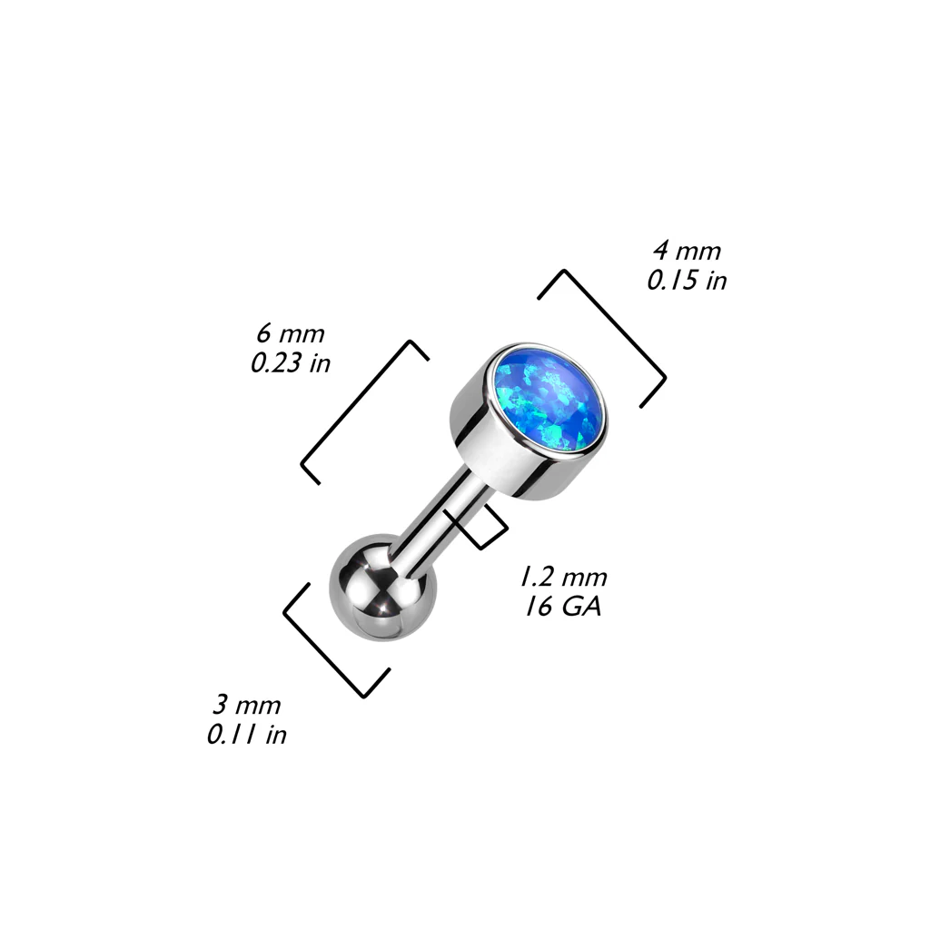 Tytan sztanga opal w oprawie bezel push-in - Image 5