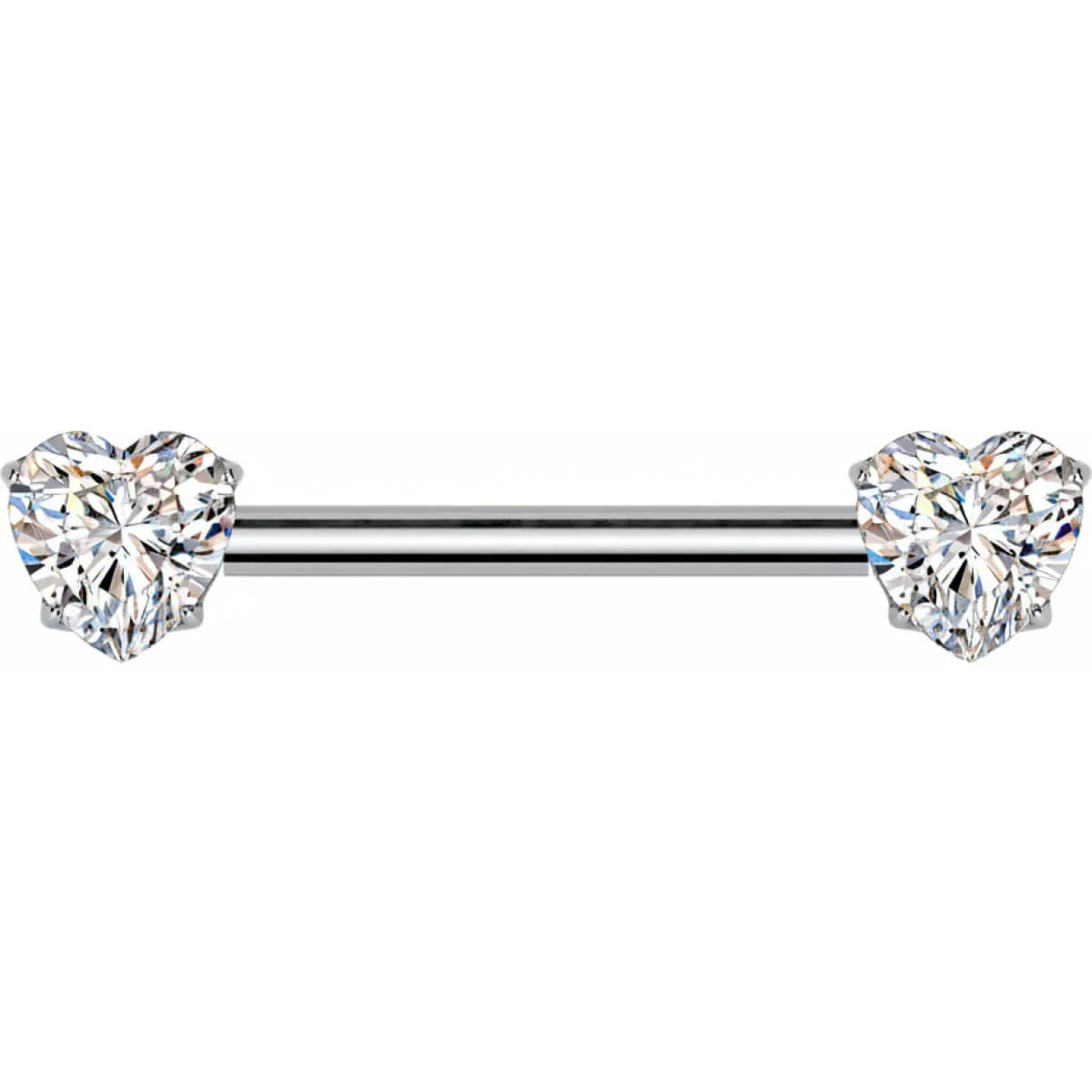 Tytan kolczyk do sutka serduszko cyrkonia push-in