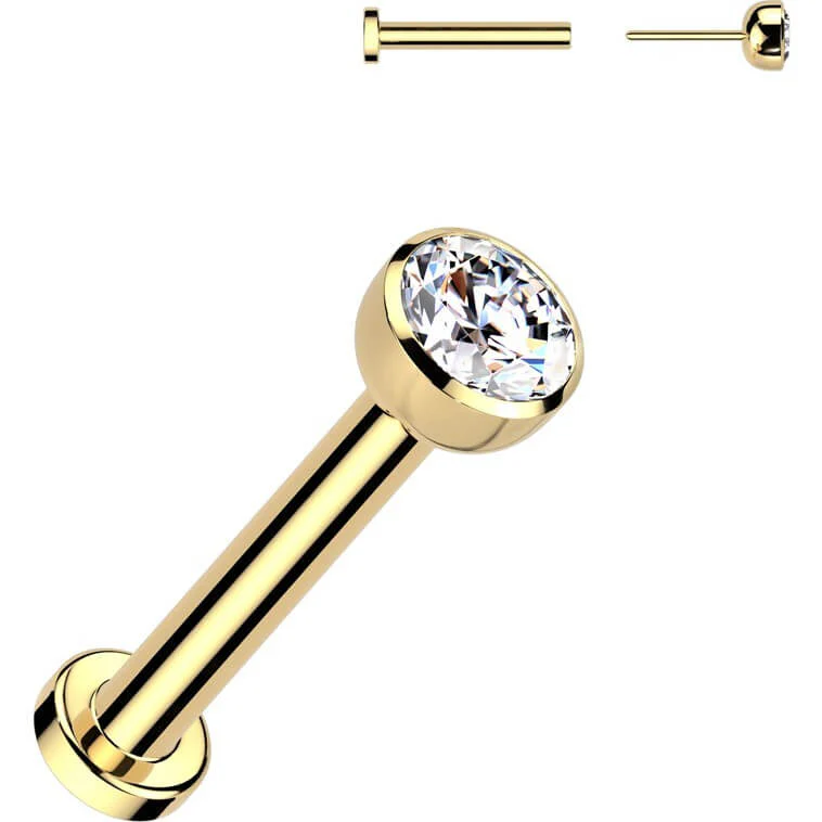 Tytan labret okrągła cyrkonia push-in - Image 22