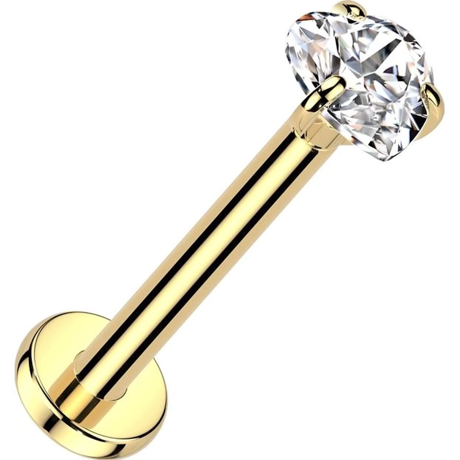 Tytan labret serduszko cyrkonia push-in
