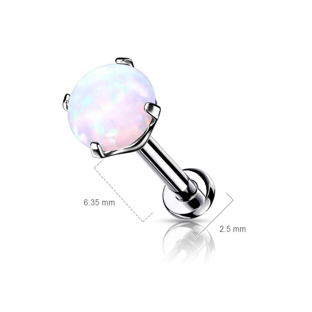 Tytan labret opal srebrny push-in - Image 9