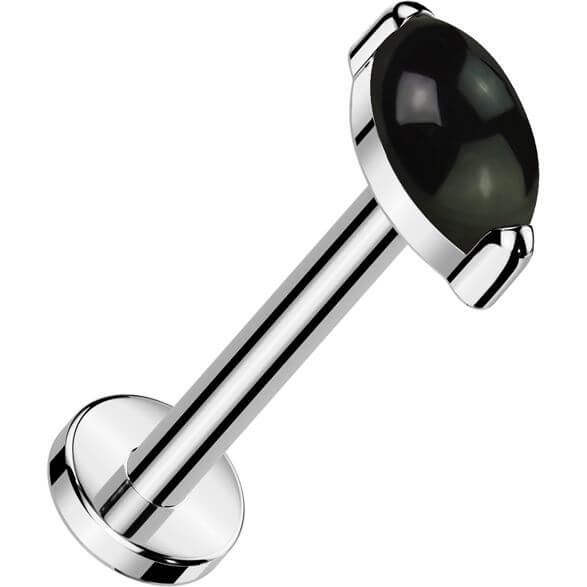 Tytan labret kamień naturalny szlif markizowy push-in - Image 4