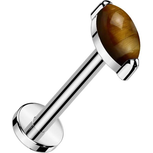 Tytan labret kamień naturalny szlif markizowy push-in - Image 6