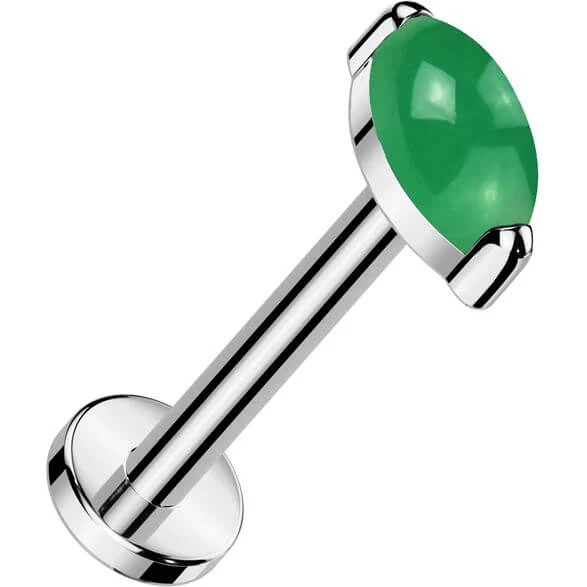 Tytan labret kamień naturalny szlif markizowy push-in - Image 7