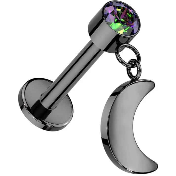 Tytan labret księżyc oprawa bezel cyrkonia push-in - Image 3