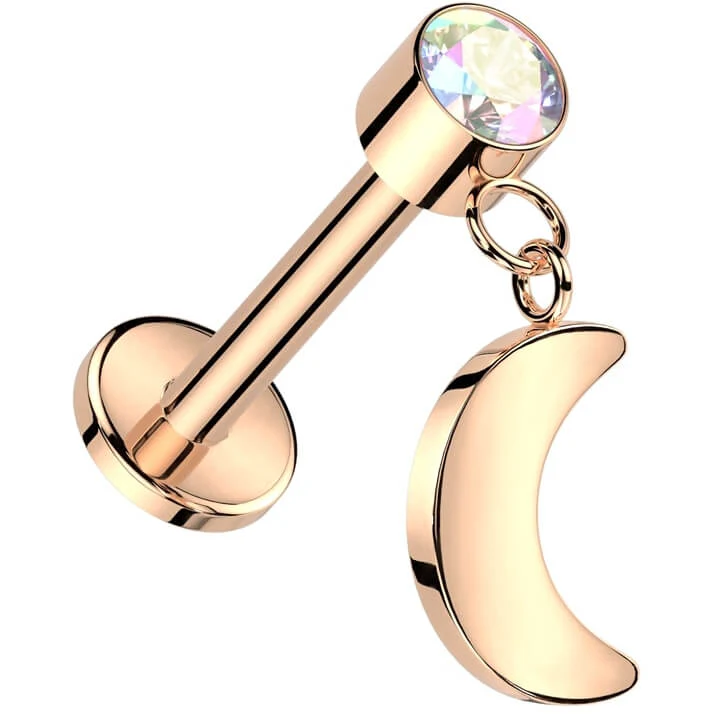 Tytan labret księżyc oprawa bezel cyrkonia push-in - Image 4