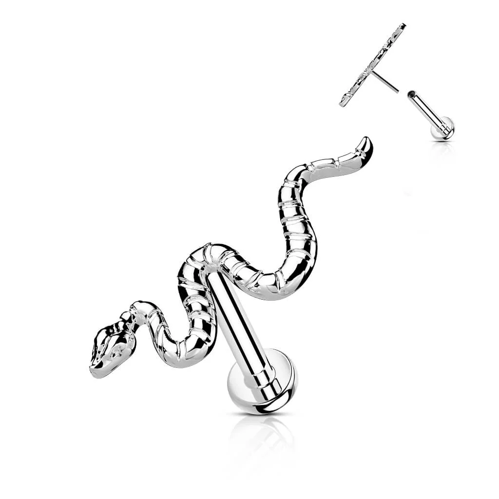 Tytan labret złoty wąż push-in - Image 6