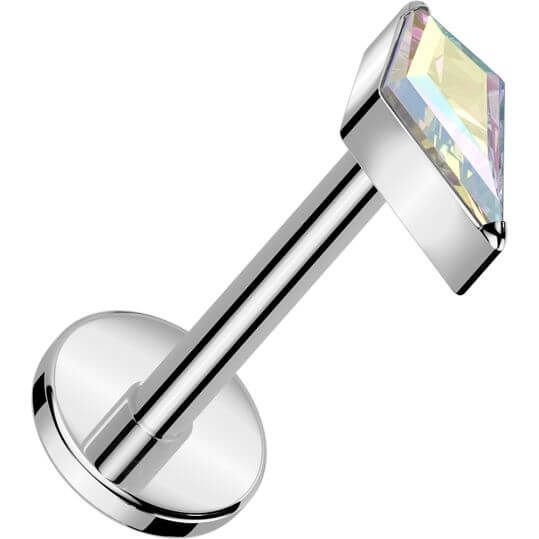 Tytan labret cyrkonia opal w kształcie diamentu push-in - Image 7