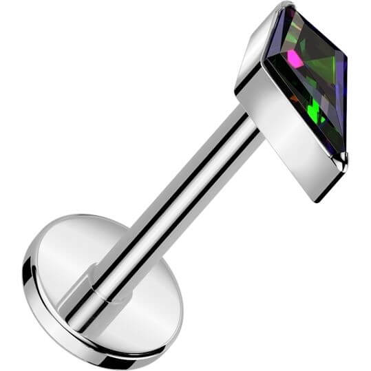 Tytan labret cyrkonia opal w kształcie diamentu push-in - Image 8