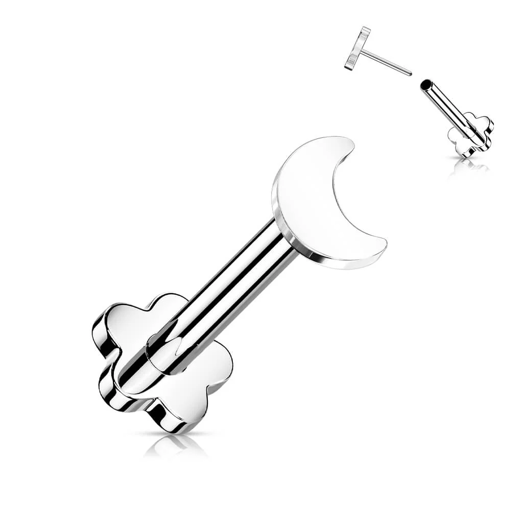Tytan labret książyc podstawa w kształcie kwiatka push-in - Image 7
