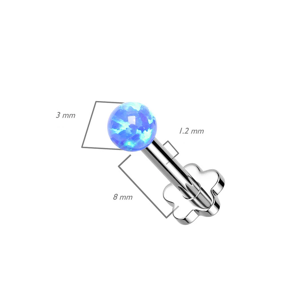 Tytan labret kulka opal podstawa w kształcie kwiatka push-in - Image 6