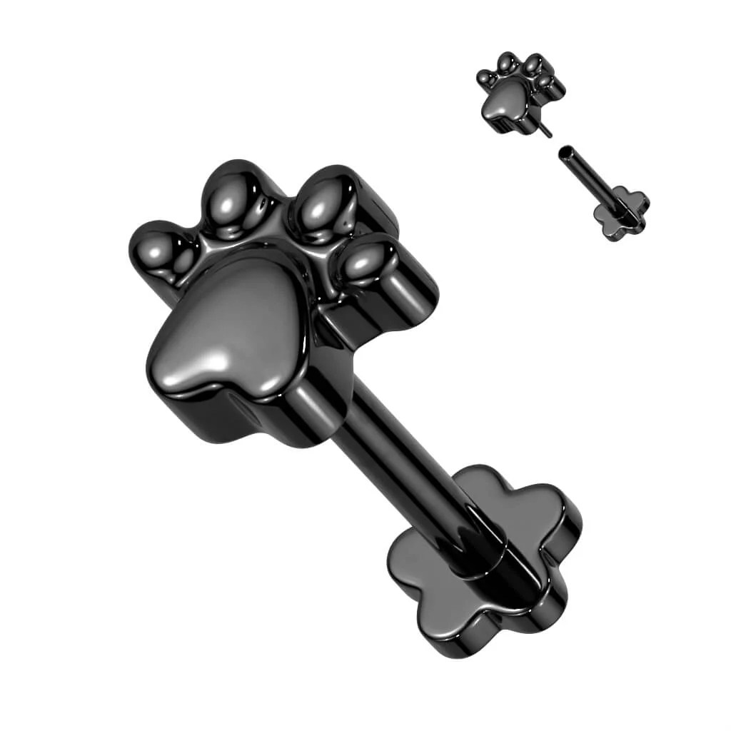 Tytan labret Łapa podstawa w kształcie kwiatka push-in - Image 3