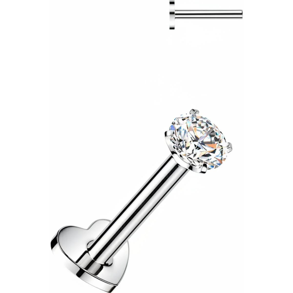 Tytan labret cyrkonia w oprawie pazurkowej push-in