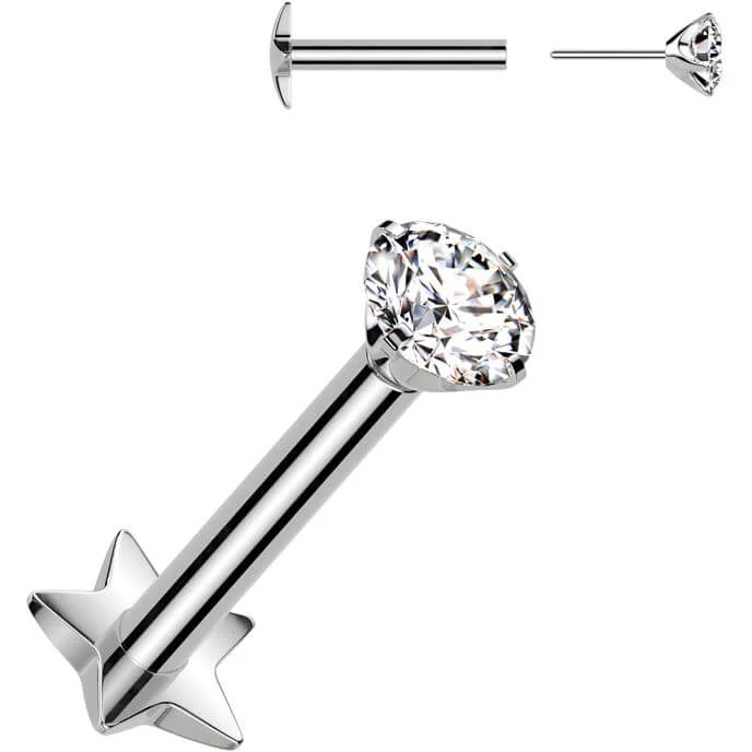Tytan labret zirconia podstawa gwiazdka push-in - Image 2