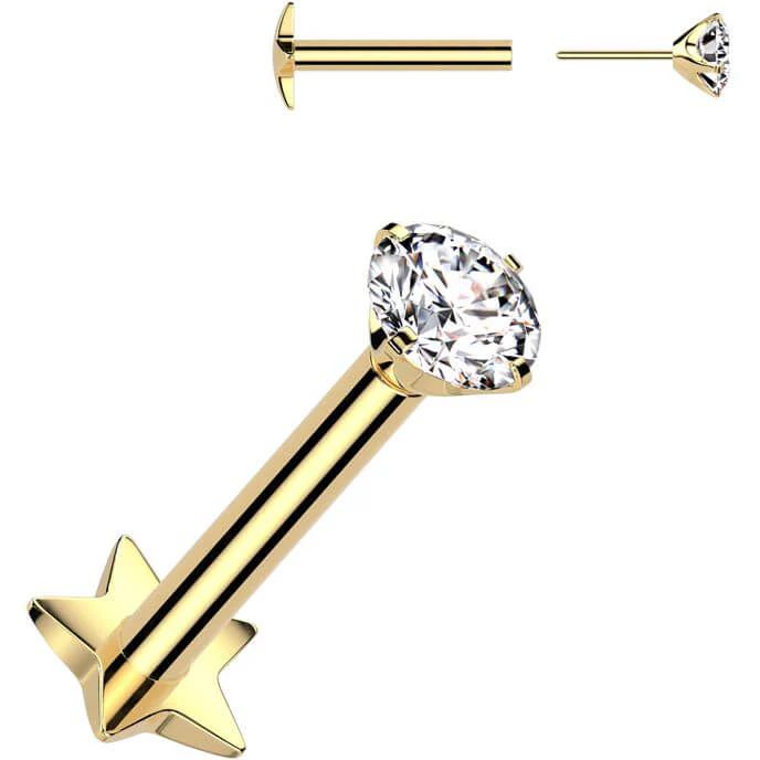 Tytan labret zirconia podstawa gwiazdka push-in - Image 3