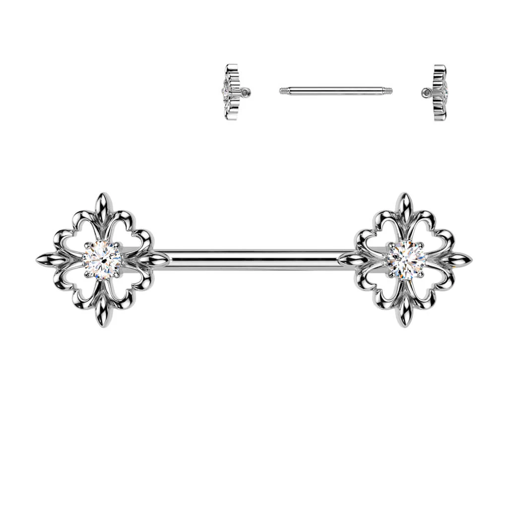Kolczyk do sutka fleur de lis cyrkonia - Image 4