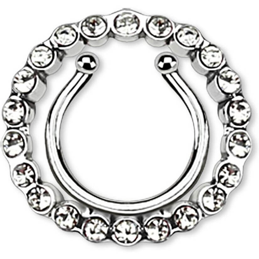 Fake piercing do sutka wieniec cyrkonia kolczyk rozginany