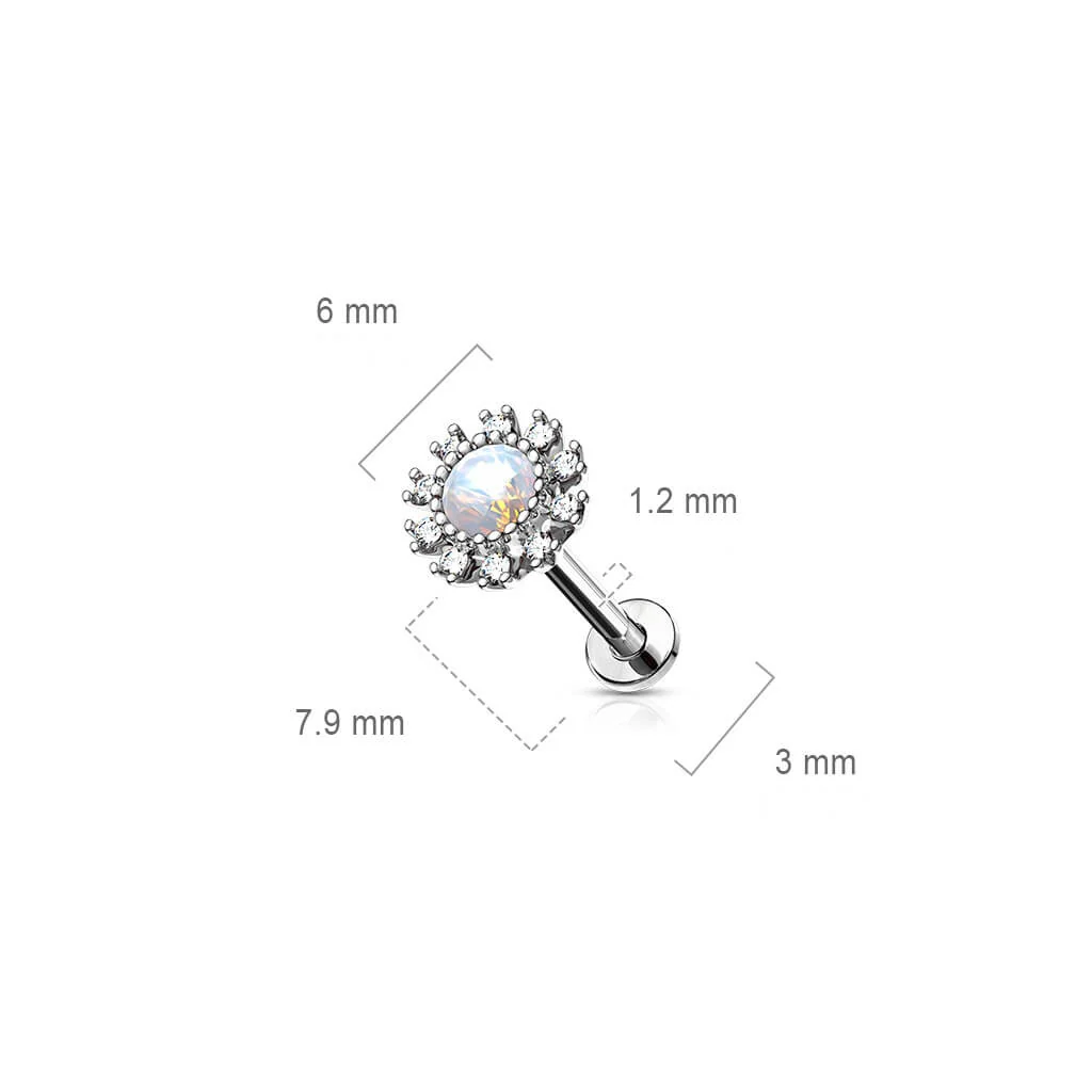Labret cyrkonia kwiatek gwint wewnętrzny - Image 8