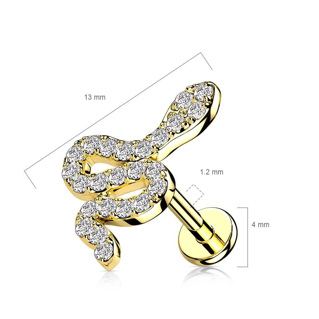 Labret cyrkonia wąż gwint wewnętrzny - Image 6