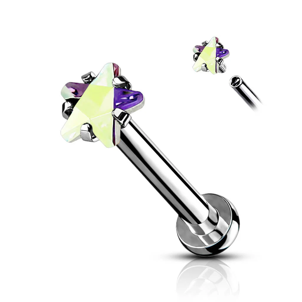 Labret cyrkonia gwiazdka gwint wewnętrzny - Image 5