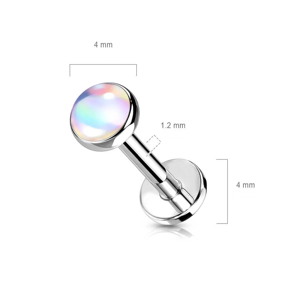 Labret rozświetlający płaski kamień syntetyczny gwint wewnętrzny - Image 11