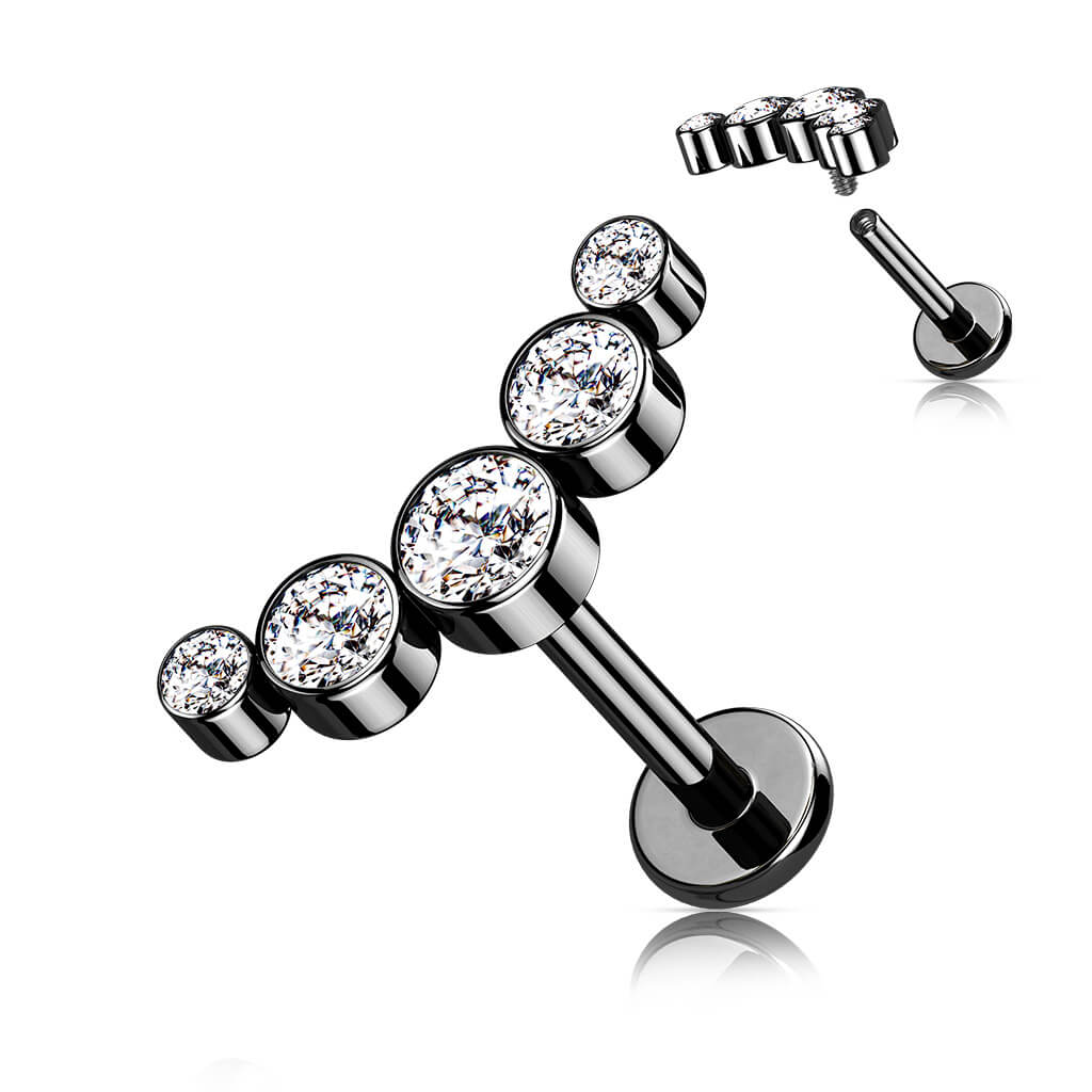 Labret 5 cyrkonii gwint wewnętrzny - Image 7