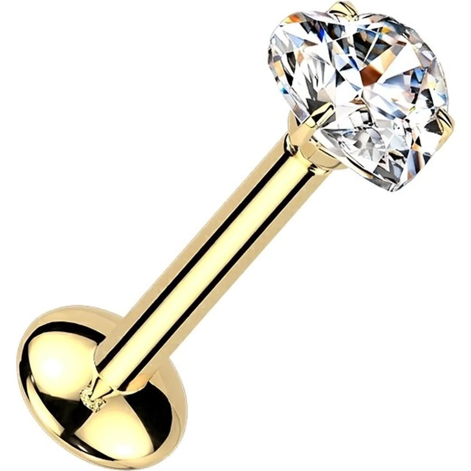 Tytan labret serce moissanit push-in