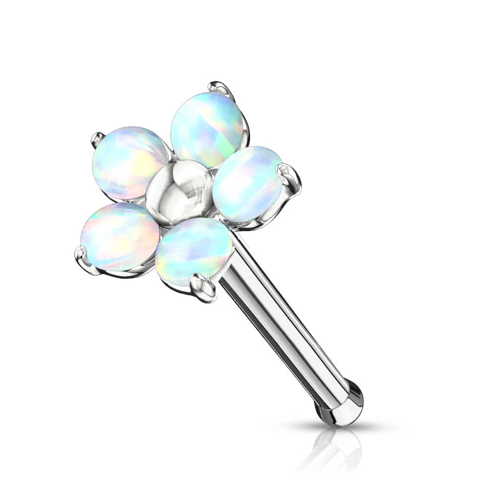Kolczyk do nosa kwiatek opal - Image 6