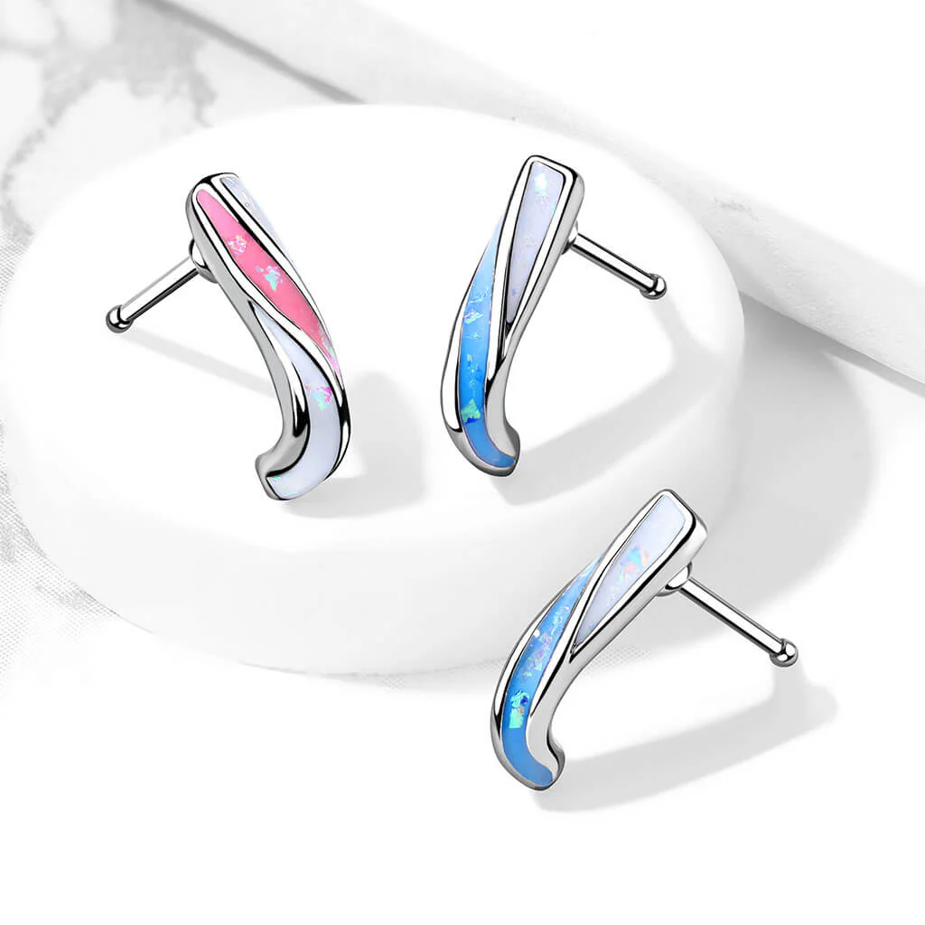 Kolczyk do nosa nose crawler opal srebrny - Image 4
