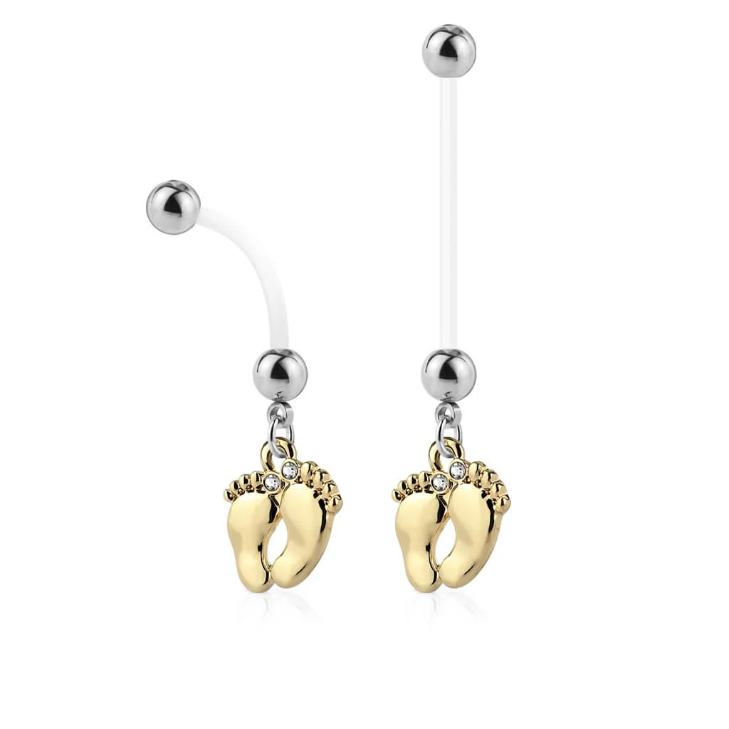 Belly Button Piercing Baby Feet dangle - Image 2
