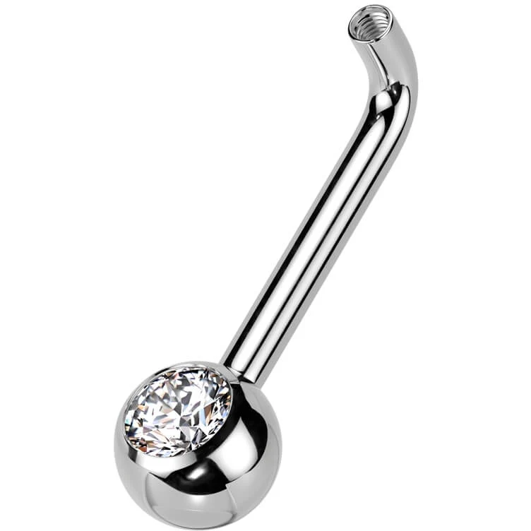 Tytan sztanga christina piercing cyrkonia gwint wewnętrzny - Image 2