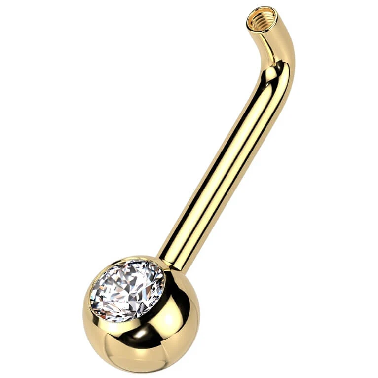 Tytan sztanga christina piercing cyrkonia gwint wewnętrzny - Image 3