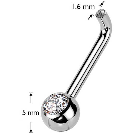 Tytan sztanga christina piercing cyrkonia gwint wewnętrzny - Image 4