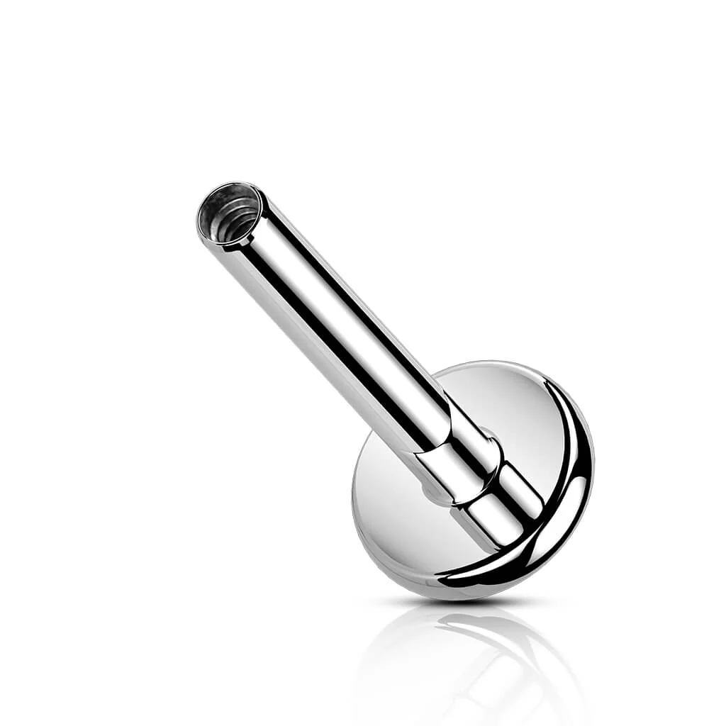 Tytan pręcik labret z płaską podstawą 4mm gwint wewnętrzny - Image 3