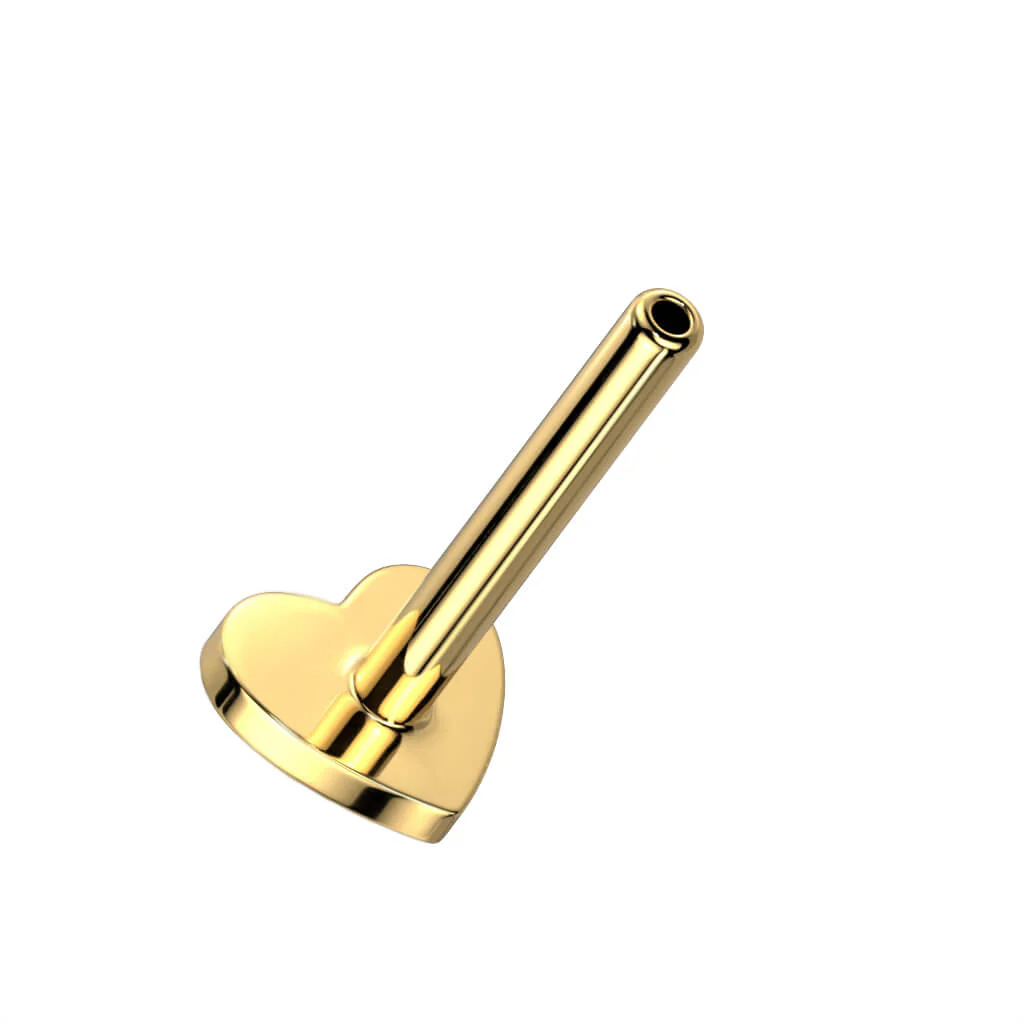 Tytan pręcik labret z podstawą w kształcie serduszka push-in - Image 2