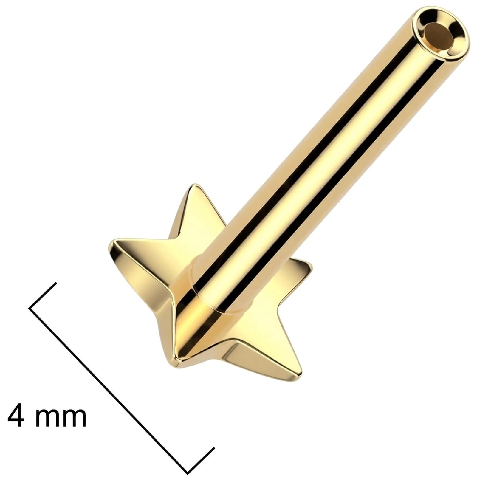 Tytan pręcik labret podstawa gwiazdka push-in - Image 4