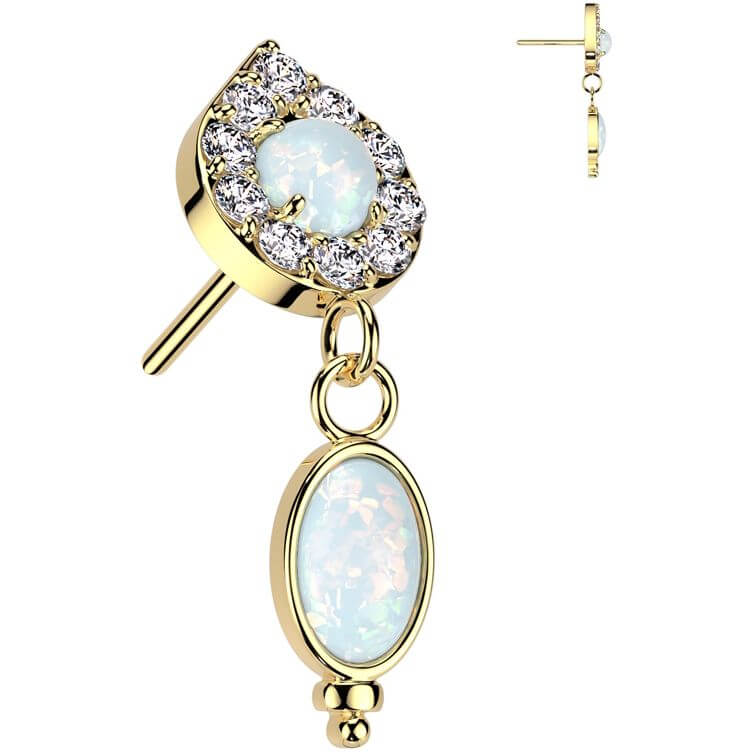 Złoto 585 nakrętka kropla opal zawieszka push-in - Image 4